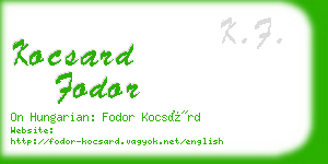 kocsard fodor business card